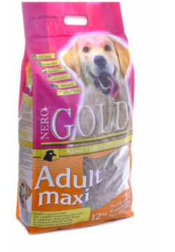 Корм NERO GOLD super premium adult Maxi для взрослых собак крупных пород  с курицей и цельным рисом (18 кг)