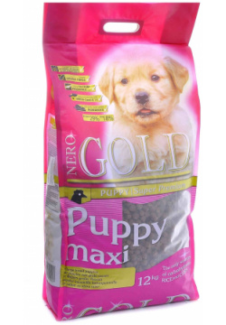 Корм NERO GOLD super premium puppy Maxi для щенков крупных пород  с курицей и цельным рисом (18 кг)